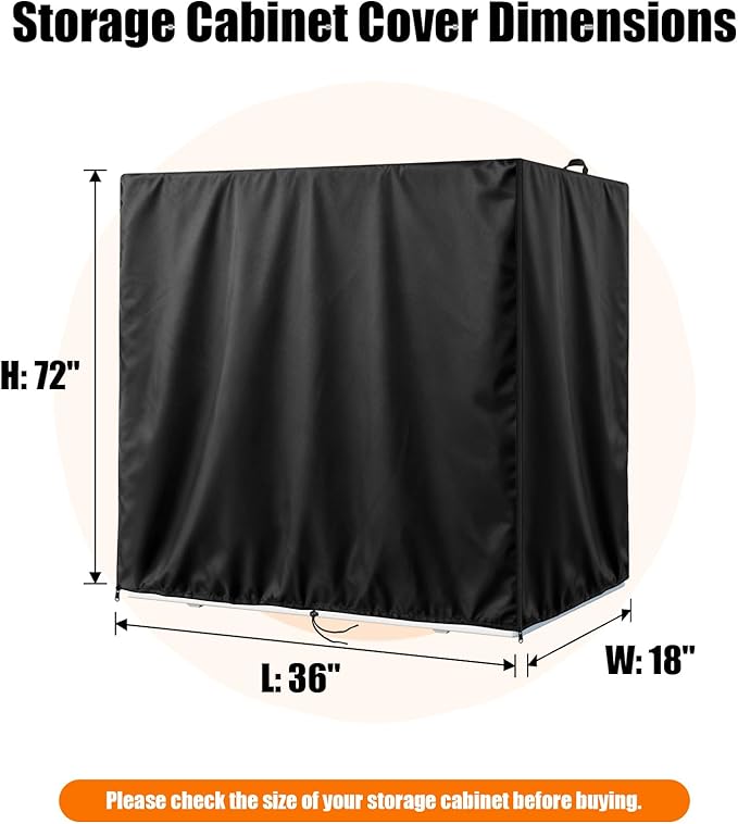 Kasla Storage Cabinet Cover, Outdoor Chest Storage Waterproof Cover, Weatherproof Cabinets Covers for Kitchen Patio Garden Backyard - 36"Lx18"Wx72"H