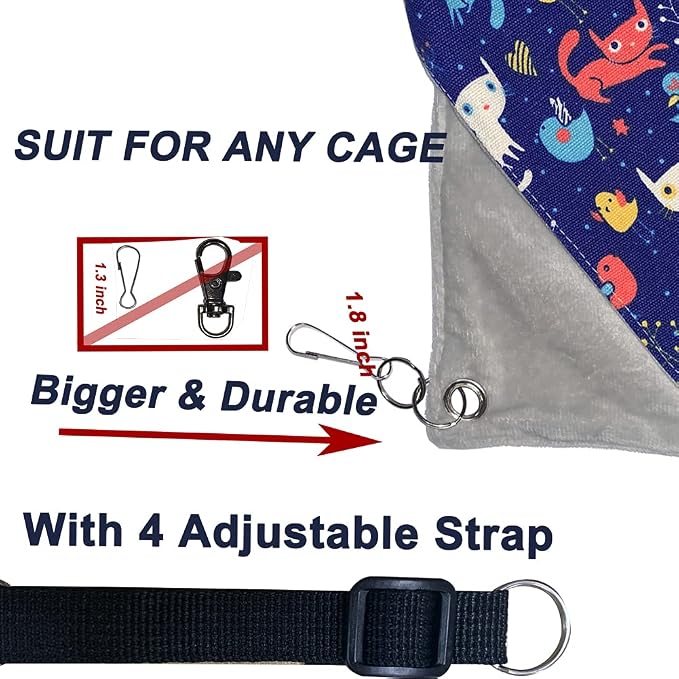 Ferret Rat Hammock Bed Nation Cage Accessories Kit Set Staff House and Hideouts Cave for Guinea Pig Ferret 13.8inch