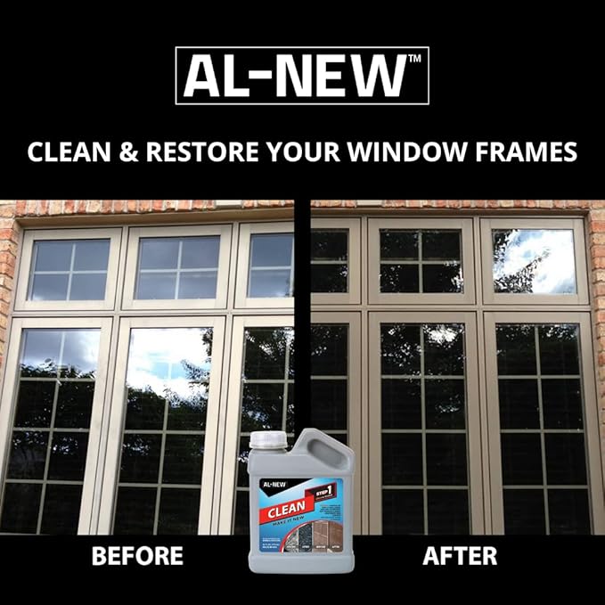AL-NEW STEP 1 CLEAN | Cleaning Solution for Outdoor Patio Furniture, Garage Doors, Window Frames, Exterior Lights & Fencing (32 Ounce)