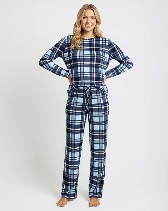 Real Essentials 2 Pack: Women's Comfy Pajama Sets - Short & Long Sleeve Ladies Loungewear Sleepwear PJs (Available In Plus)