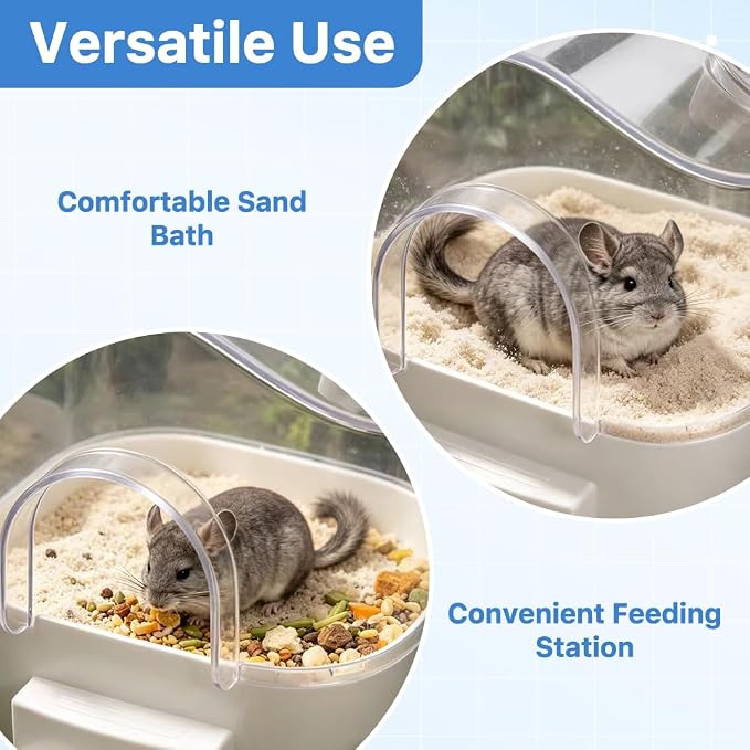 Hamster Sand Bath Container, Hamster Bathtub Digging Sand Container, Large Space for Pygmy Hamsters, Chinchilla, Rats, Mice, Gerbils, Other Small Animal