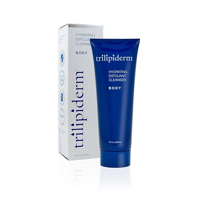 Trilipiderm Hydrating Exfoliant Cleanser – 3-in-1 Body Wash, Scrub, and Hydrator, 8 Ounce Tube