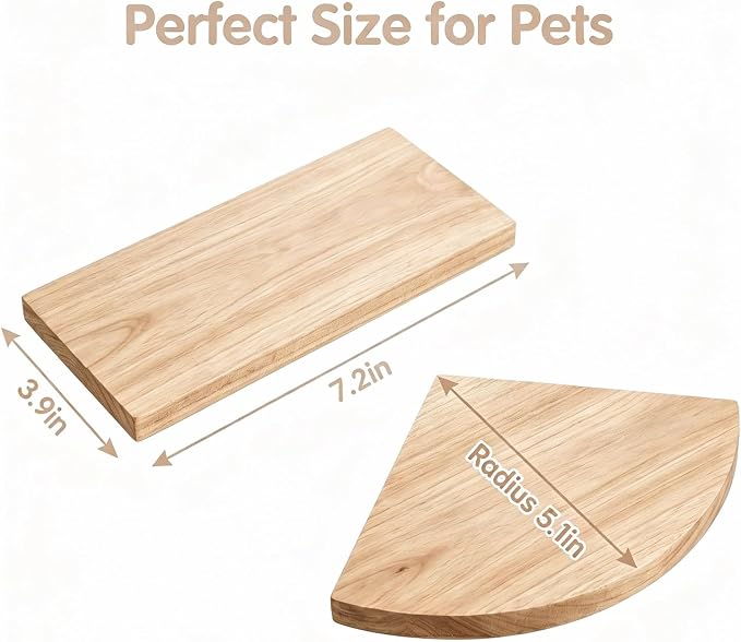Bird Perch, 3 Pack Bird Playground Woodern Hamster Platform, Cage Accessories for Chinchilla, Parrot, Ferret, Rat, Budgie, Cockatie, Guinea Pig (2*Sector+ Rectangle)