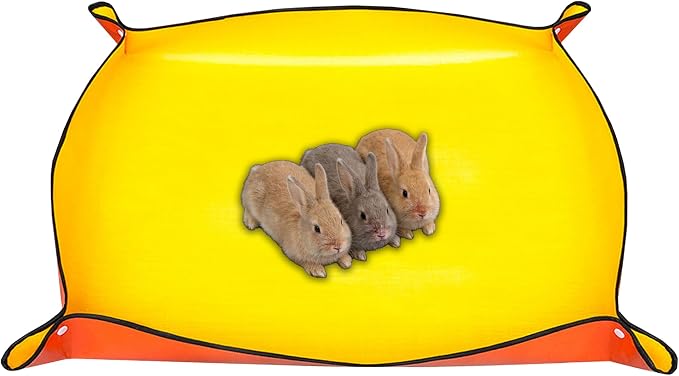 Waterproof Pet Playpen Mat, Reusable Cage Liner, Animals Habitat Protection | 1 Pack, 59"x39", Yellow/Orange Cage Liners for Hamsters, Ferrets, Guinea Pig, Rabbits, Bunny, Birds, and Other Small Animals