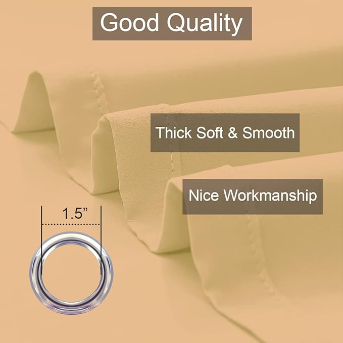 LA PALMA Thermal Insulated Blackout Darkening Grommet Living Room Curtains Window Drapes for Bedroom Pack of 2 Panels