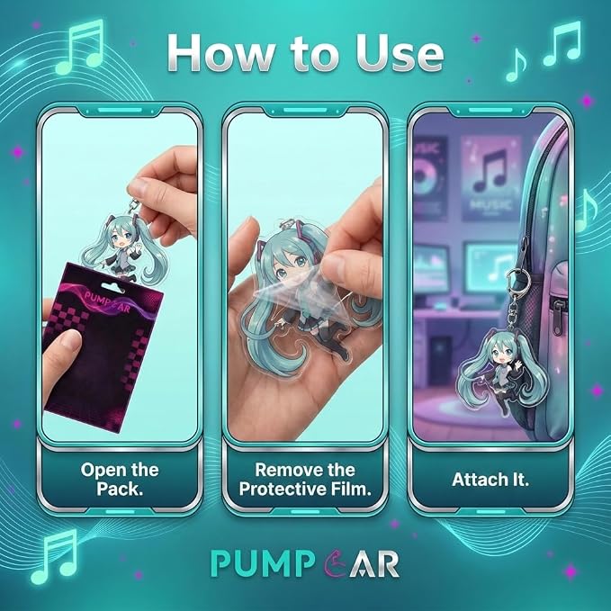 PumpCar Acrylic Keychain Double-Sided Charm Key Ring with Metal Clip Backpack Charm Bag and Car Key Accessory Collectible
