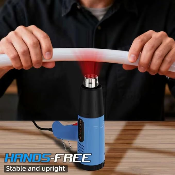 Heat Gun Kit 572 & 1112℉ Variable Temperature Control 4 Nozzles Heavy Duty Fast Heating Hot Air Gun Overload Protection, For Crafting, Shrink Tubing, Vinyl Wrap, Shrink Wrap,5Ft Power Cord
