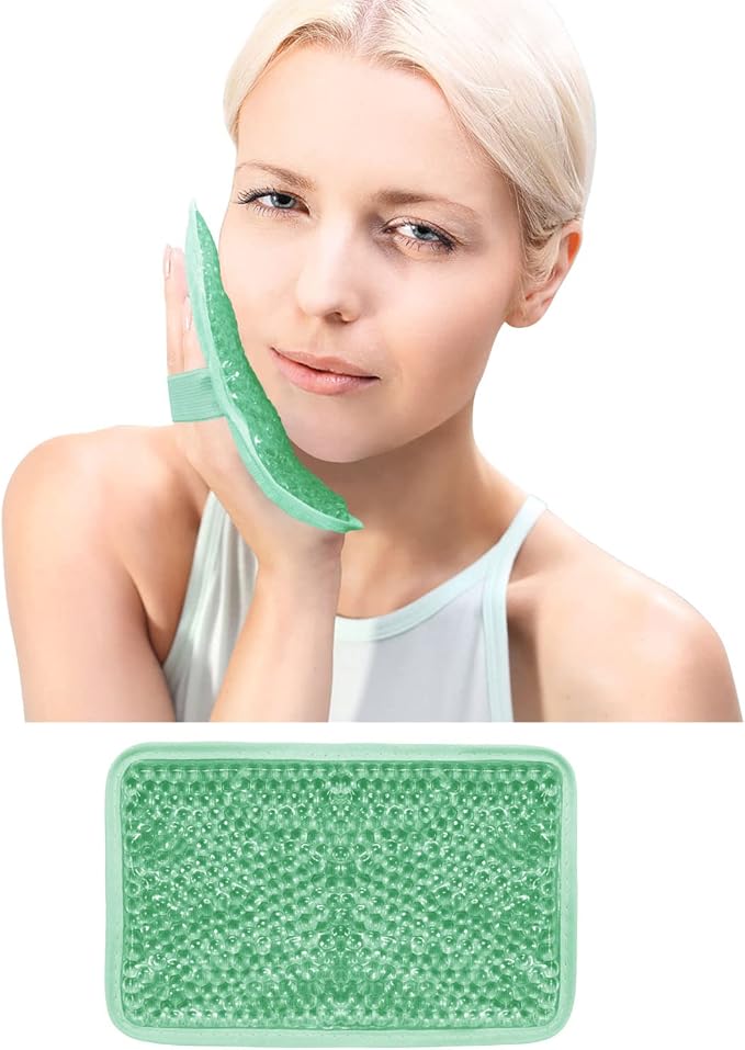 Gel Ice Pack Ice Bag with Strap-Reusable Hot & Cold Pack Compress Therapy for Pain, Swelling,Injuries of Knee, Shoulder, Foot, Back, Ankle, Neck, Hip, Elbow,Wisdom Tooth (1 pcs.Green)