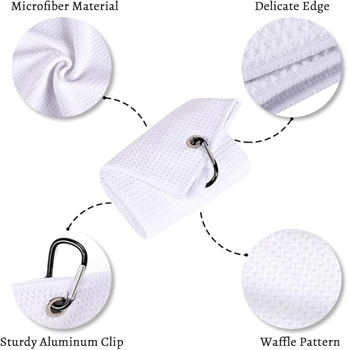 Custom Golf Towel Personalized Photo/Name/Text/Logo Design,16"x16" Microfiber Towels with Clip for Men Bulk 1 to 50 Pack,Create Your Own Picture Initial Fun Golf Club Towels,Birthday Gift for Papa Dad