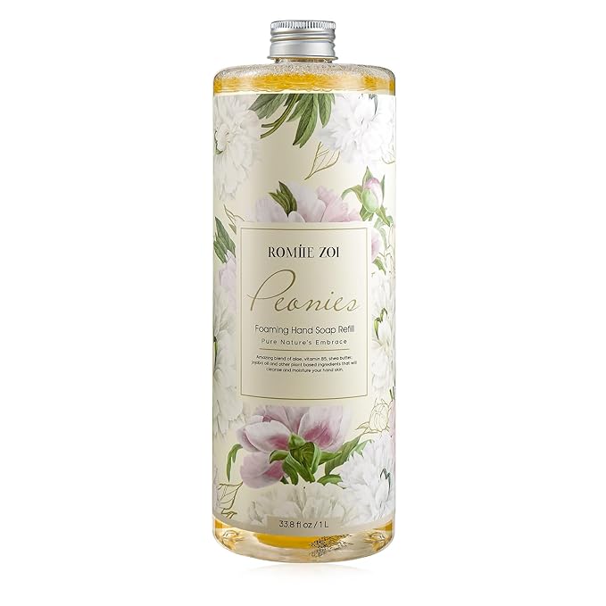 ROMIIE ZOI Foaming Hand Soap Refill, Peony, Gentle & Moisturizing Formula, 1 L/ 33.8 FL OZ