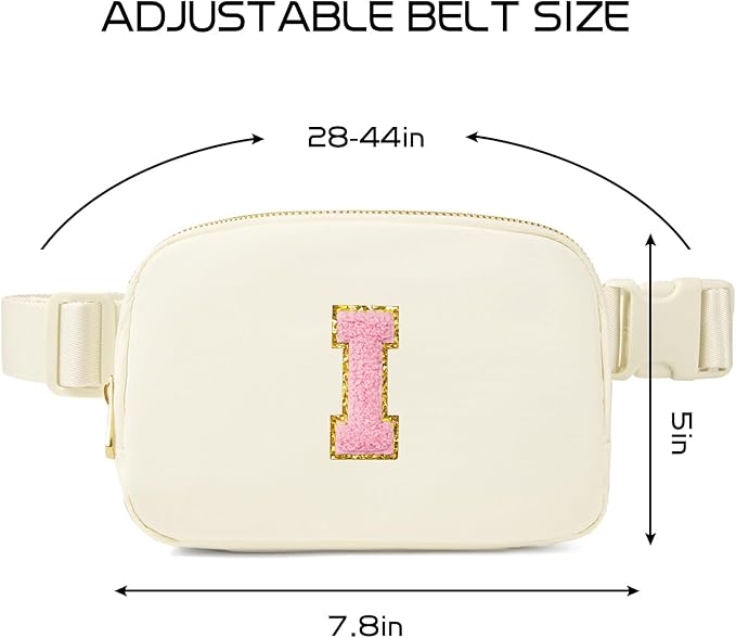 Gitus Personalized Gifts Birthday Gifts for Girls Fanny Pack Cross Body Bags with Initial Letter Preppy Stuff Gifts for Her Girlfriend Wife Sister Friends Mom (Ivory-I)
