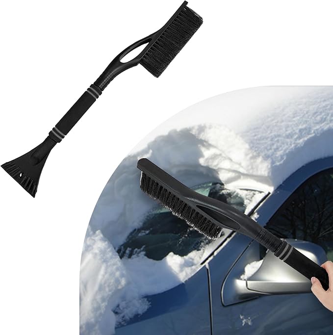 24 Inch Car Snow Scraper and Brush, Detachable Scratch Free Ice Scraper with Ergonomic Foam Grip, Universal Winter Snow Removal Tool for Car Windshield Window (Black)