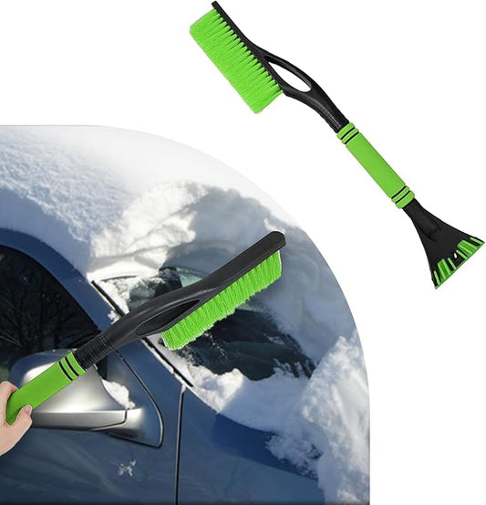 Car Snow Brush and Ice Scraper, Multi-Functional Detachable Snow Brush with Foam Grip, Ice Snow Removal Cleaning Tool for Car Windshield Window, Universal Car Accessories (Green)