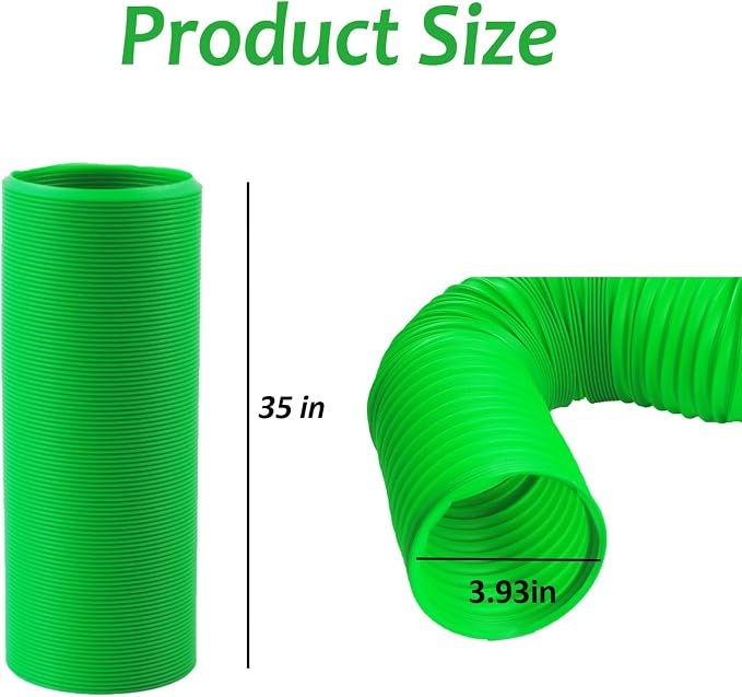 PINVNBY Plastic Tunnel for Hamster,2 PCS Guinea Pigs Tunnels with 19 PCS Chew Toy Collapsible Ferret Hideout Tubes Small Animals Cage Accessories for Hamsters Mouse Rat Gerbils Rats Mice(Green)