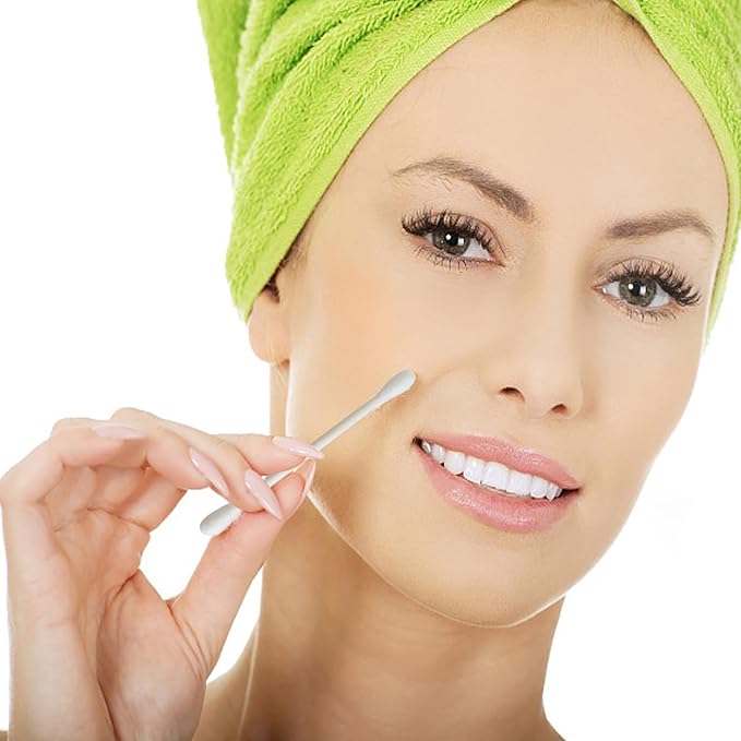 Cotton Swabs with Paper Sticks 1000ct，Double Tipped Natural Cotton Buds