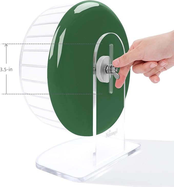 Niteangel Super-Silent Hamster Exercise Wheels: Quiet 10 inch Running Wheel | Can 10.6-13.4" Adjustable Height - No Bend Back Spinner Running for Dwarf Syrian Hamster Gerbils Mice Or Other Small Animal
