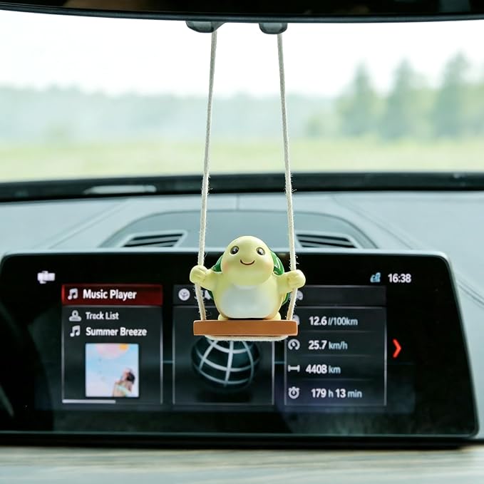 YGMONER Swinging Tortoise Car Hanging Ornament – Funny Rear View Mirror Hanging Accessories, Ideal Gift for Animal Lovers (Tortoise)