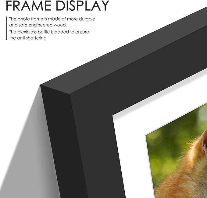 15x17 Collage Picture Frame 4x6 Collage Picture Frame Displays Seven 4x6 inch Photos or 15x17 (Without Mat) for Available Horizontal Wall Mounting Display and Vertical Black