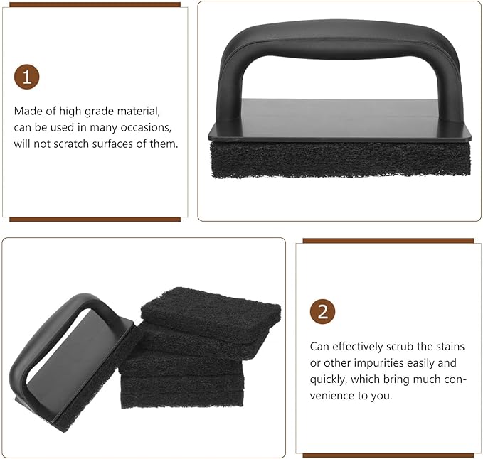 Happyyami 1set Multi-Function Cleaning Brush for and Kitchenware Heavy-Duty Scrubber Sponges for Oil and Grease Removal Quick-Drying and Lightweight Cleaning Tools