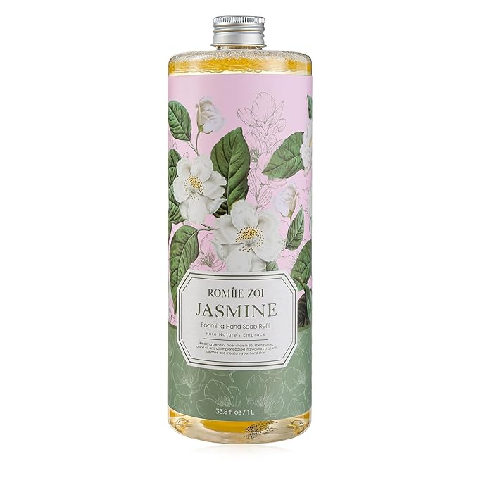 ROMIIE ZOI Foaming Hand Soap Refill, Jasmine, Gentle & Moisturizing Formula, 1 L/ 33.8 FLOZ