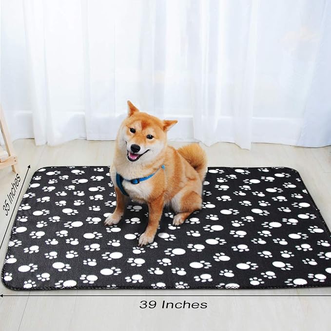 Comsmart Pet Blanket Dog Cat Soft Fleece Blankets Sleep Mat Pad Bed Cover with Paw Print for Kitten Puppy and Other Small Animals, 6 Pack of 39x35 Inches