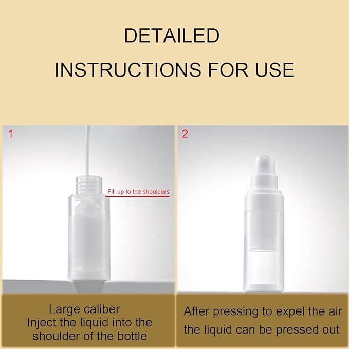 Small Airless Pump Bottles，Travel Toiletry containers，Lotion Dispenser，1.7 oz Travel Bottles TSA Approved Shampoo, Liquid Foundation, Hand sanitizer（ 4 Pack）