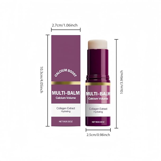Multi Balm Stick - Hydrating & Firming Face Balm for Eyes, Lips & Neck - With Collagen & Vitamin E - Skin Barrier Care for Delicate Skin - 9g (1)