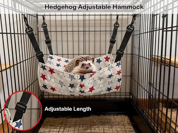 5 Pcs Hedgehog Adjustable Hammock with Hideout Tunnel Interactive Bell Ball Toys Stuffed Toy 3 Way Collapsible Small Pet Tunnels and Tubes Hedgehog Hide Hanging Bed for Cage Accessories