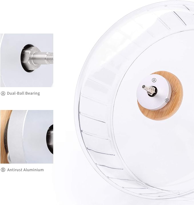 Niteangel Super-Silent Hamster Exercise Wheel: Quiet 8.2 inch Running Wheel | Can 9.1-11.8" Adjustable Height - No Bend Back Spinner Running for Dwarf Syrian Hamster Gerbils Mice Or Other Small Animal