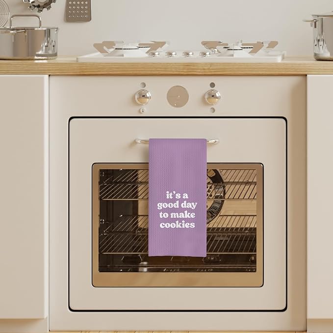 Baking Towels, Tea Towels for Baking, Gifts for Bakers Cookie Lovers Cooks, Baking Gifts for Women Bakers, It's a Good Day to Make Cookies Kitchen Towels, 16x24 （10）