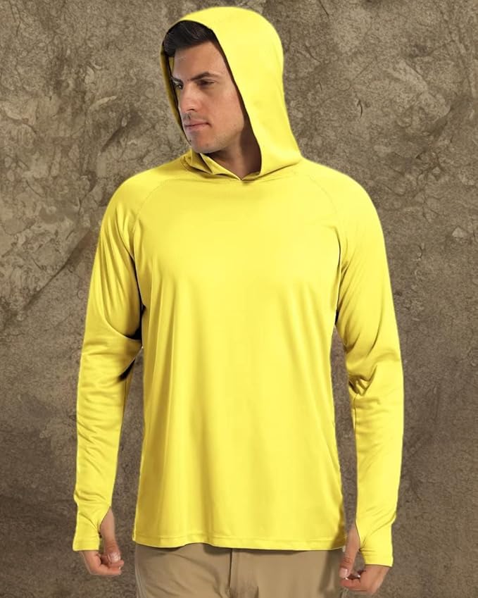 Boladeci Men's UPF 50+ Sun Protection Lightweight Hoodie Shirts Long Sleeve Fishing Shirt SPF UV Hiking Swim