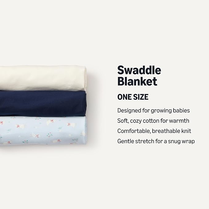 Amazon Essentials x Sofia Grainge Unisex Babies' Swaddle Blanket, Pack of 3