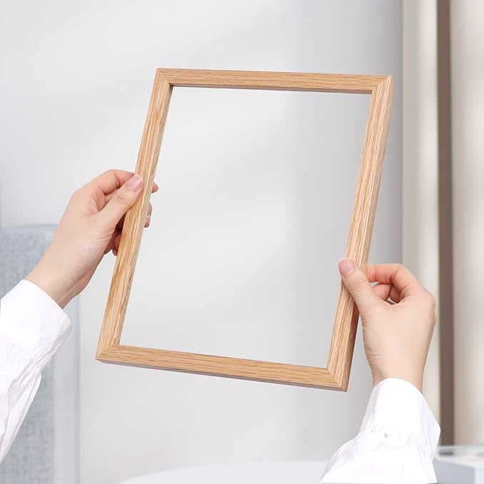 11x14 Picture Frames Set of 3, Light Wood 11 x 14 Frame for Wall, High-End Wood Oak Frame 11 by 14 with Tempered Glass, 11x14 Picture Frame Matted to 8x10, Rustic Frames 11x14 Inch, Oak Color