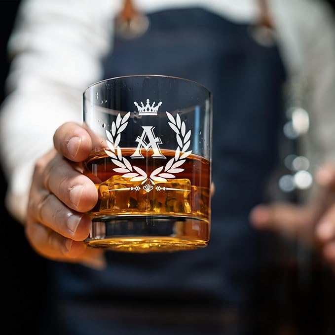 Old Fashioned Glasses Birthday Gifts for Men 11oz Personalized Whiskey Glass Engraved Monogram Drinking Glass for Man Custom Bourbon Gift For Dad Who Have Everything