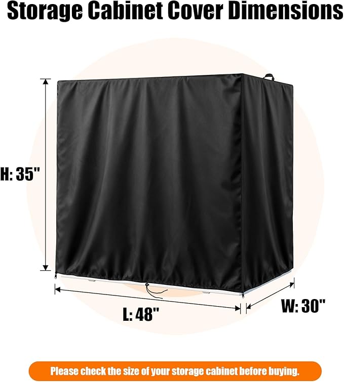 Kasla Storage Cabinet Cover, Outdoor Chest Storage Waterproof Cover, Weatherproof Cabinets Covers for Kitchen Patio Garden Backyard - 48"Lx30"Wx35"H