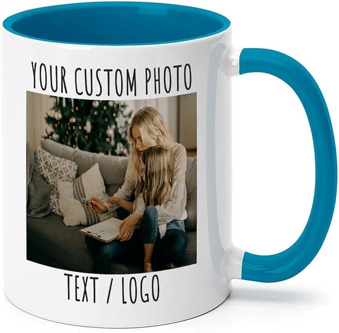 Custom Mug - Personalized Coffee Mug with Image, Logo, or Text | Custom Photo Cup | Customized 11 Oz Ceramic Tea Cup Taza Personalizadas Custom Gifts for Men & Women