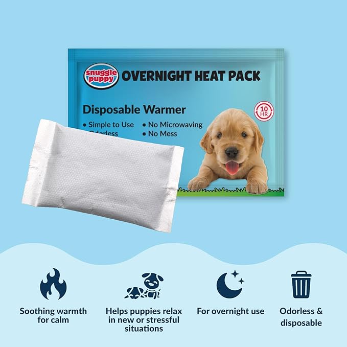 Snuggle Puppy Replacement Overnight Heat Packs - 7 Odourless, Long Lasting Disposable Heat Packs Made with All Natural Ingredients