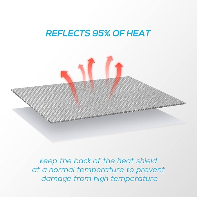 FLASLD Aluminized Heat Shield Thermal Barrier Adhesive Backed Heat Blanket 24'' X 40'', Capable of Reducing Up to 90% of Radiant Heat