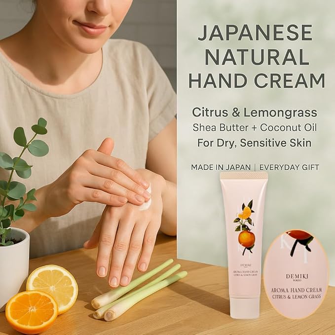 DEMIKI Shea Butter Hand Cream for Dry Cracked Hands, Birthday Gifts for Women,Bridesmaid Gifts,Nurse Gifts,Teacher Appreciation Gifts,Japanese Fragrance Hand Lotion Moisturizer Travel Size1.7fl.ozx4