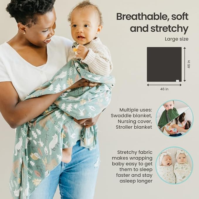 Copper Pearl Baby Swaddle Blanket - Premium Knit Baby Blanket, Large Soft Stretchy Receiving Blankets for Baby Girl, Swaddles for Newborn, Infant, and Toddler (Goosie)