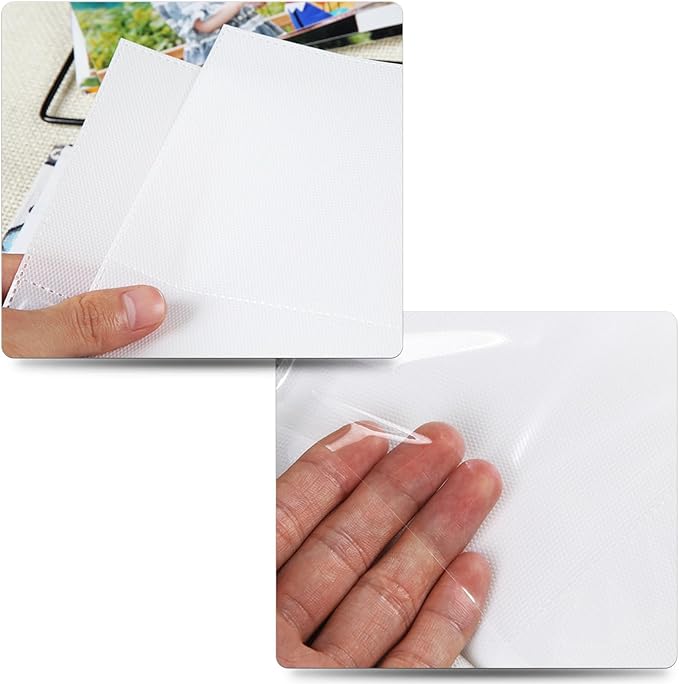 Kids Photo Album, 100 Pockets 5x7 Picture Album, Slip-in Linen Cover Photo Album Book for Boys, Girls, Family(Bunny)