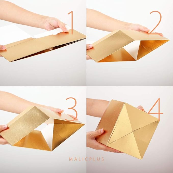 30 Gift Boxes 9.5x6.5x4 Inches Premium Gift Boxes Bridesmaid Proposal Boxes, Paper Gold Gift Boxes with Lids for Light Weight Gifts, Crafting, Cupcake Boxes (Grass Texture Gold)