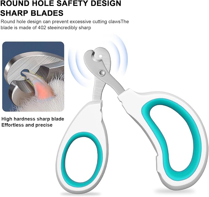 Aogeili Cat Nail Clippers - Stainless Steel, Non-Slip, Safe for Small Pets | Practical Pet Nail Clipper For Small Animals. Ergonomic Non-Slip Handle For Safe, Easy Trimming At Home For Kittens & Puppies