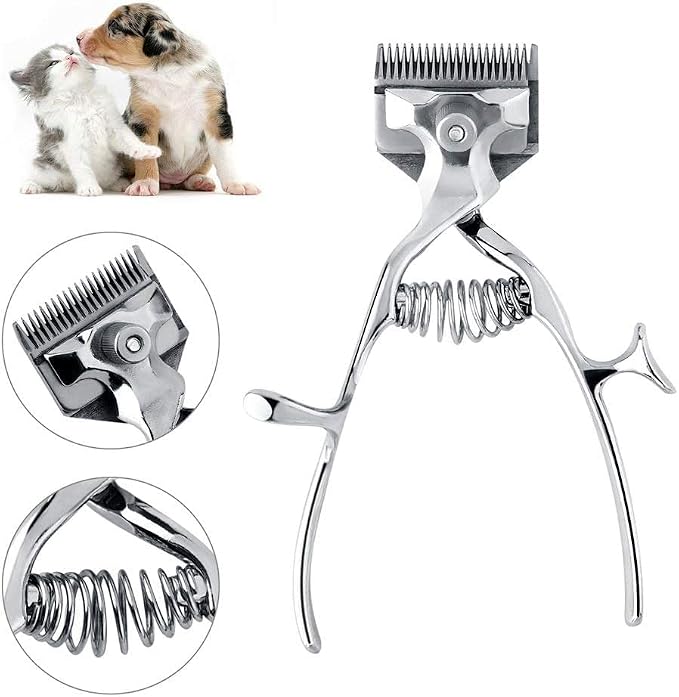 2pcs Pet Hair Clippers for Small Animals – Manual Cat Hair Clippers & Trimmers for Home Grooming Kit - Professional Grooming Scissors for Tiny Dog Cat Bunny Rabbit Bird Puppy Kitten Ferret