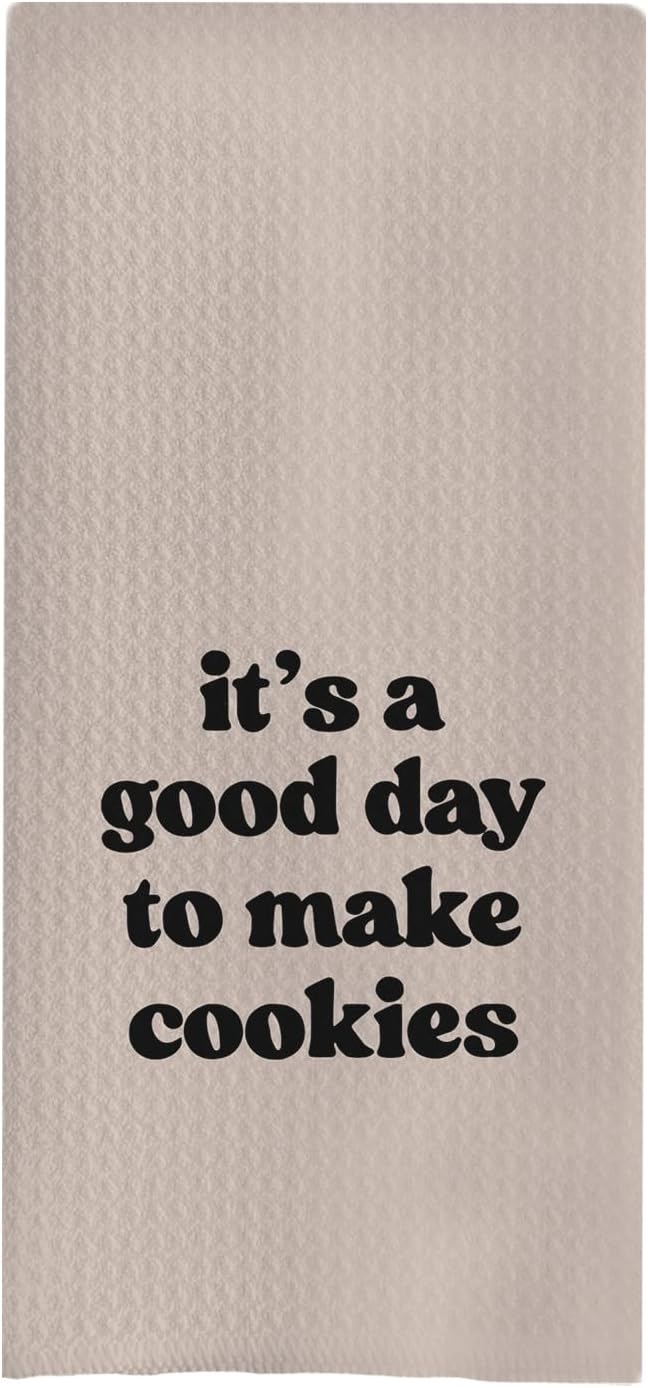 Baking Towels, Tea Towels for Baking, Gifts for Bakers, Cookie Lovers, Cooks, 16x24 (11) Beige Microfiber Kitchen Cloths