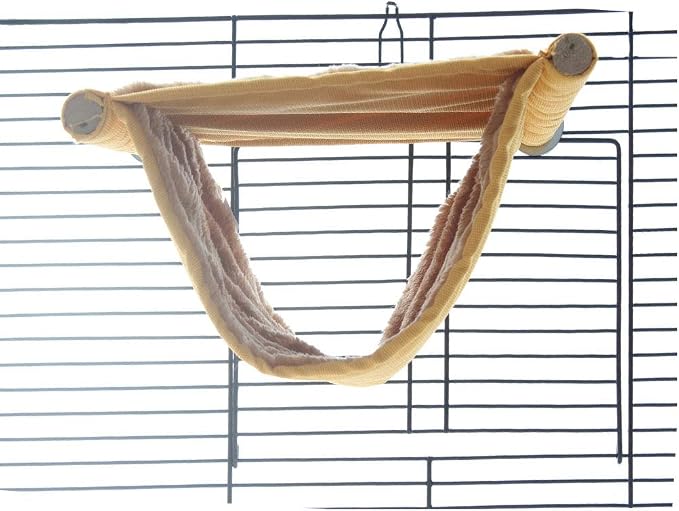 emours Double Bunkbed Hammock Sleep Bed Cage Play Platform with Warm Fleece for Hamster Mice
