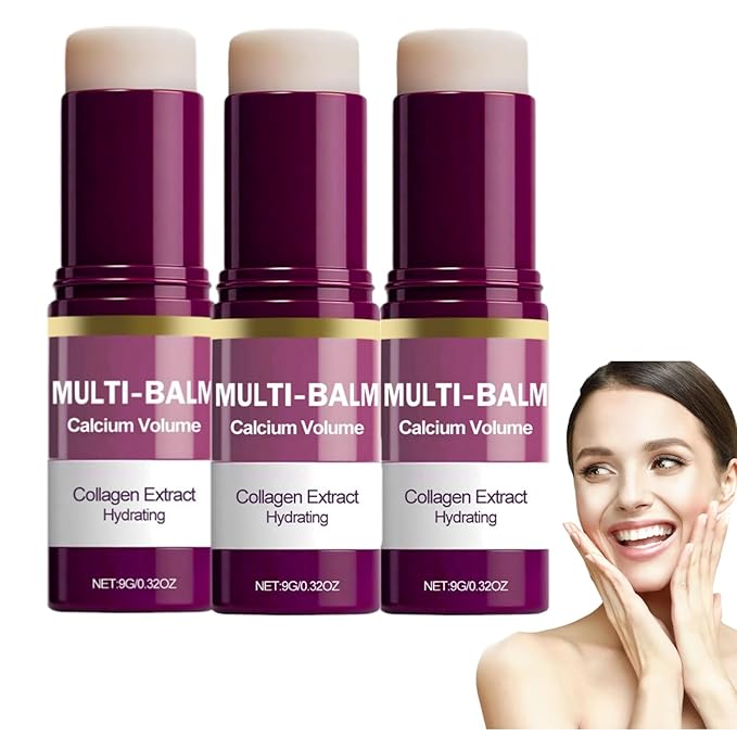 Multi Balm Stick - Hydrating & Firming Face Balm for Eyes, Lips & Neck - With Collagen & Vitamin E - Skin Barrier Care for Delicate Skin - 9g (3)