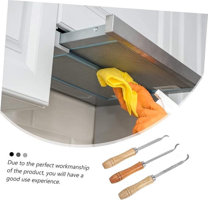 Milisten Range Hood Wind Wheel Scraper Set 3Pcs Kitchen Cleaning Tools with Ergonomic Handle for Stove Vent Grill Grease Removal
