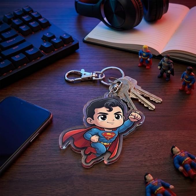 PumpCar Acrylic Keychain Double-Sided Charm Key Ring with Metal Clip Backpack Charm Bag and Car Key Accessory Collectible
