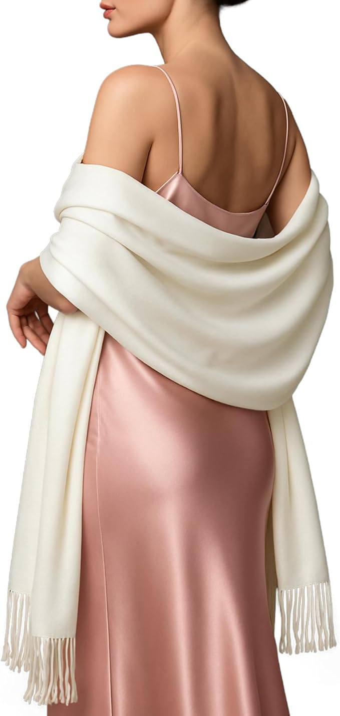 RIIQIICHY Women's Scarf Pashmina Shawls and Wraps for Evening Dress Bridesmaid Wedding Bridal Winter Warm Long Large Scarves